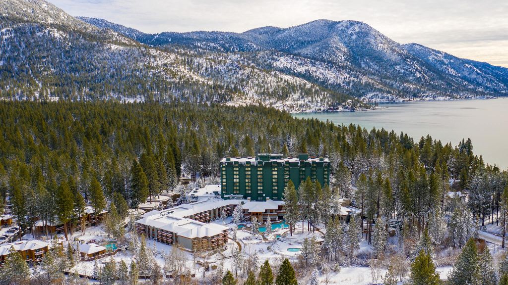 Hyatt Regency Lake Tahoe Resort Spa Casino Lake Tahoe California   002275 01 Drone Winter Hyatt Regency Lake Tahoe 